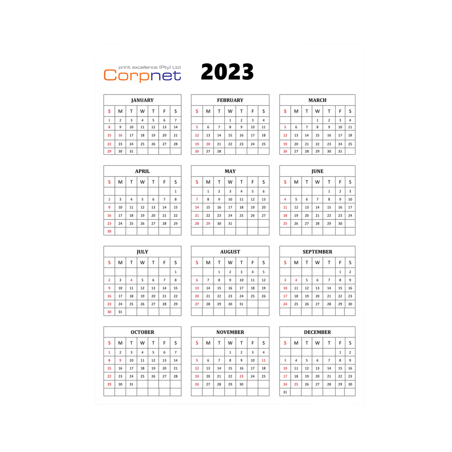 Poster Calenars - Crafted by Corpnet Print Excellence